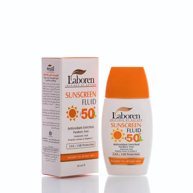 فلوئید ضد آفتاب بیرنگ دست، صورت لابورن SPF 50 مدل Hyaluronic Acid محافظ UVA ،UVB مناسب برای انواع پوست حجم 50 میلیلیتر - تصویر 2