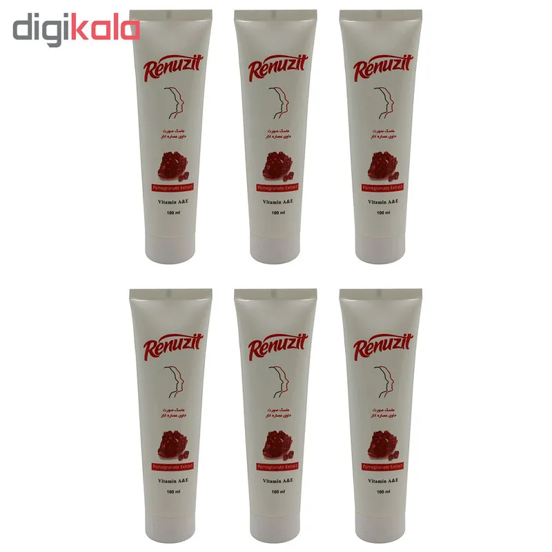 ماسک صورت رینو زیت مدل انار حجم 100 میلی لیتر مجموعه 6 عددی - تصویر 2