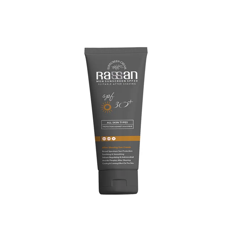 کرم ضد آفتاب بی‌رنگ آقایان صورت راسن SPF 30مدل افترشیو محافظ در برابر UVA/UVB ‌مناسب برای پوست چرب حجم 40 میلی‌لیتر
