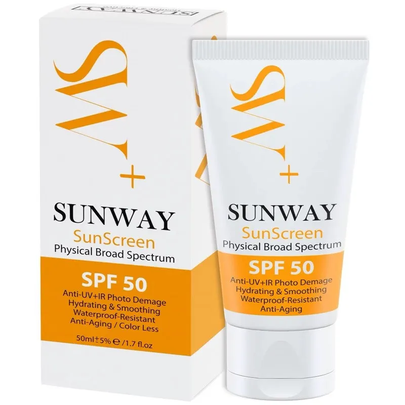 کرم ضد آفتاب بی رنگ صورت سان وی SPF 50 مدل Physical ‌محافظ UVA ،UVB مناسب برای انواع پوست‌ حجم 50 میلی‌لیتر - تصویر 2