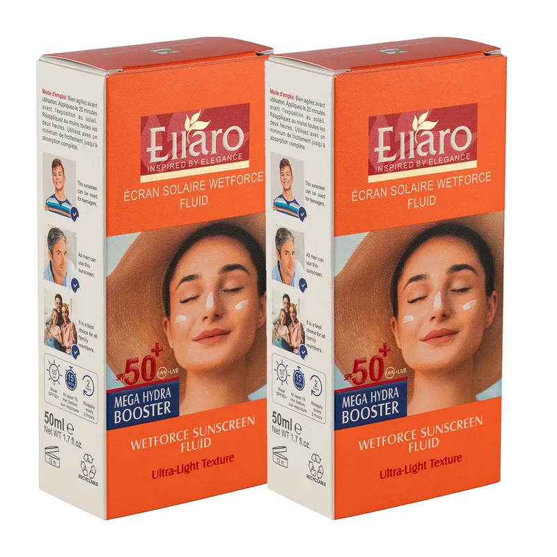 فلوئید ضد آفتاب بی‌رنگ صورت الارو SPF 50 مدل Wetforce محافظ در برابر UVA، UVB ‌مناسب برای پوست‌ چرب حجم 50 میلی‌لیتر مجموعه دو عددی - تصویر 2