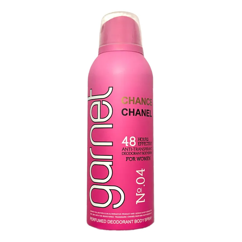 اسپری دئودورانت زنانه گارنت مدل Chanel Chance حجم 200 میلی‌لیتر