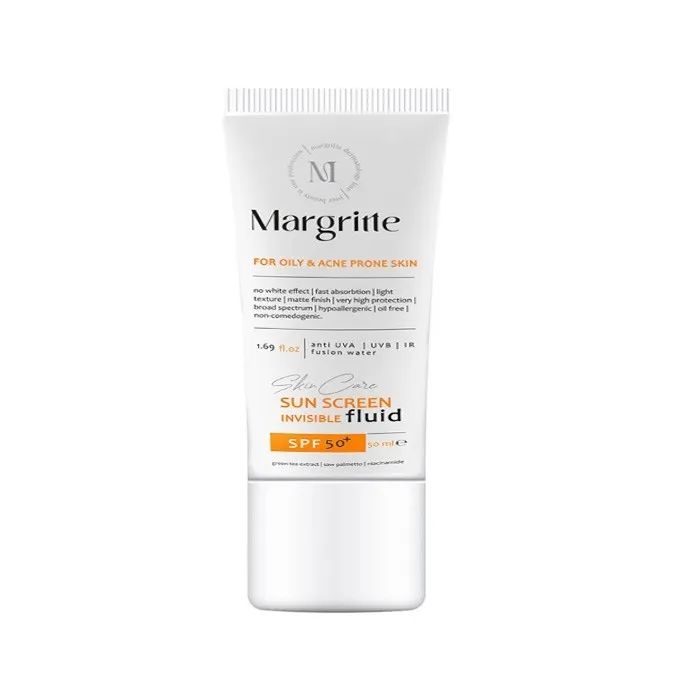 فلوئید ضد آفتاب بی‌رنگ گردن، صورت، دست مارگریت SPF 50 مدل fusion Water ‌محافظ UVA/UVB مناسب برای پوست های مختلط و چرب حجم 50 میلی‌لیتر - تصویر 2