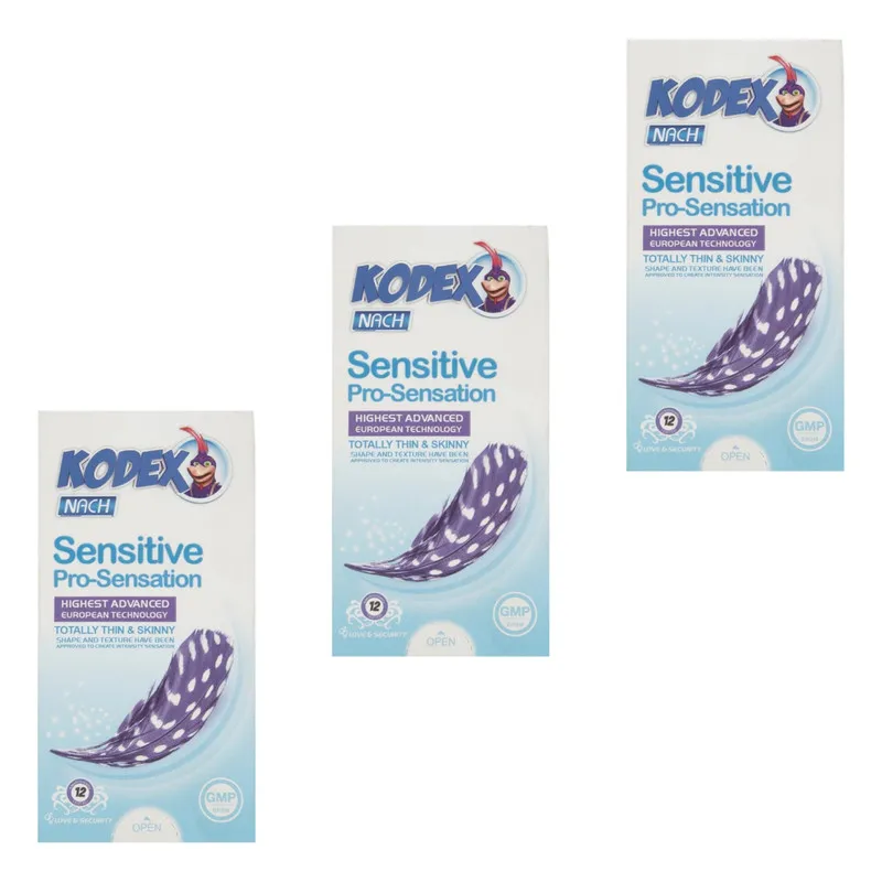 کاندوم ناچ کدکس مدل SENSETIVE سه بسته 12 عددی - تصویر 2