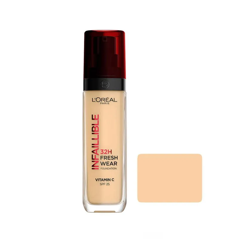 کرم پودر مایع Spf 25 لورآل مدل Infaillible 32H شماره 130 مناسب برای انواع پوست حجم 30 میلی‌ لیتر - تصویر 2