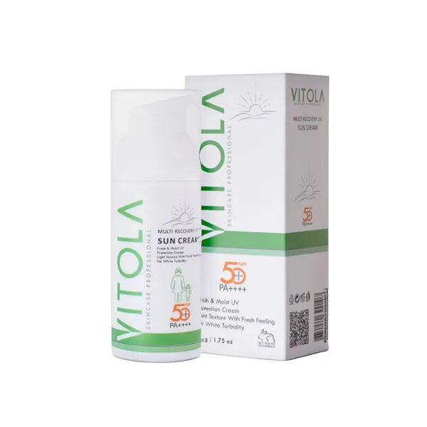 فلوئید ضد آفتاب بیرنگ صورت ویتولا SPF 50 مدل Professional محافظ در برابر اشعه UVA و UVB مناسب برای انواع پوست حجم 50 میلیلیتر