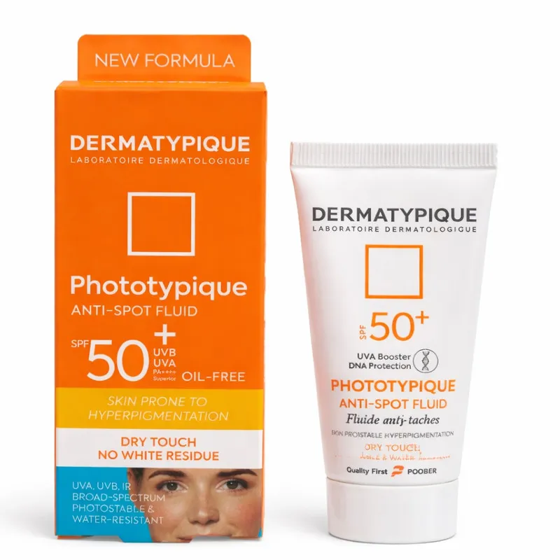 فلویید ضدآفتاب بیرنگ درماتیپیک SPF50 مدل Anti spot محافظ UVA/UVBمناسب برای انواع پوست حجم 40 میلیلیتر - تصویر 2