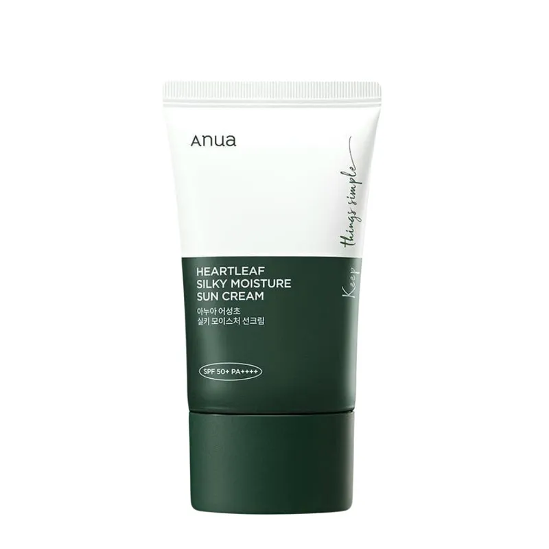 کرم ضد آفتاب بی‌رنگ دست، صورت آنوا SPF 50 مدل heartleaf محافظ UVA ،UVB ‌مناسب برای انواع پوست حجم 50 میلی‌لیتر