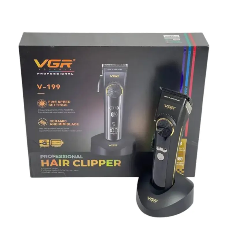 ماشین اصلاح موی سر و صورت شارژی وی جی ار مدل V-199 - تصویر 2