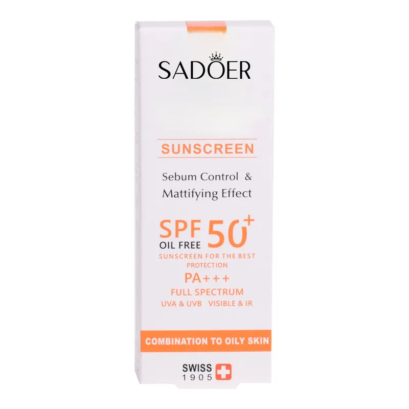کرم ضدآفتاب بدون رنگ سادور SPF 30 مدل PI محافظ UVB,UVAوP+++ مناسب انواع پوست حجم 40 میلیلیتر - تصویر 2