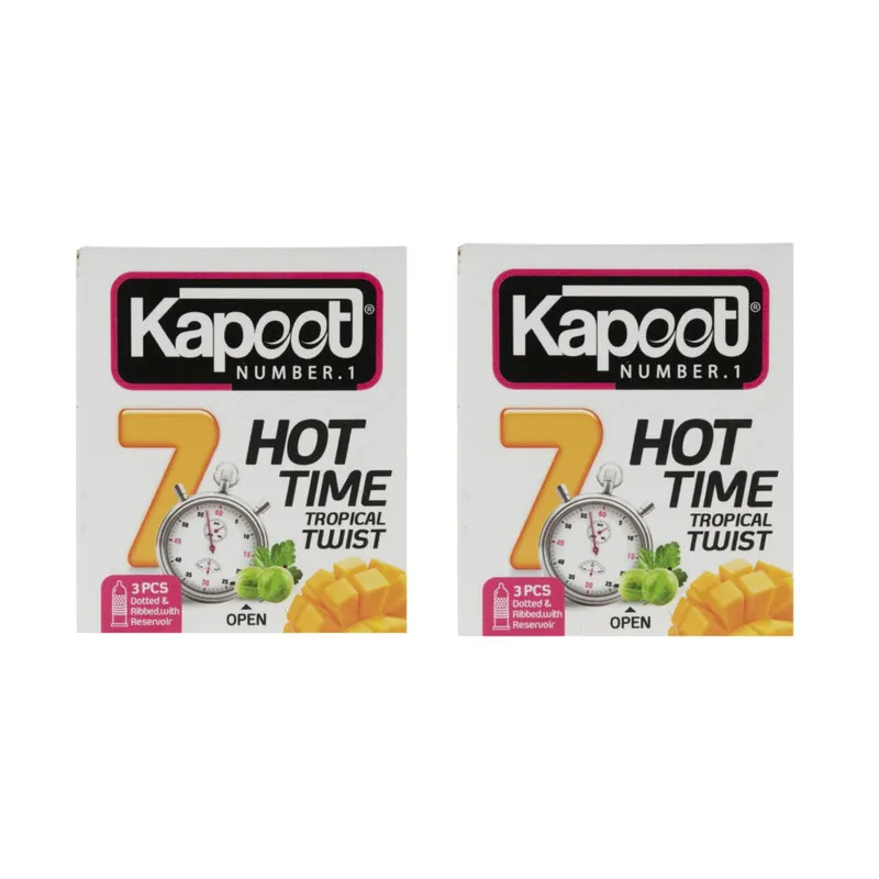 کاندوم تاخیری کاپوت مدل 7HOT TIME دو بسته 3 عددی