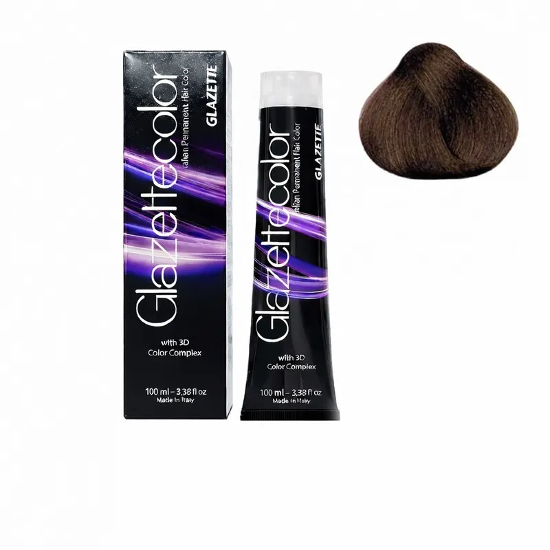 رنگ مو گلازت شماره 5CL حجم 100 میلیلیتر رنگ قهوهای روشن دودی-طلایی گرم
