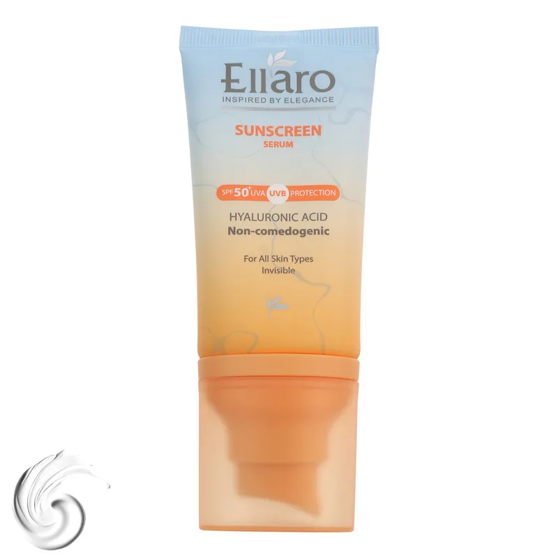 کرم ضد آفتاب بیرنگ صورت الارو SPF 50 مدل Hyaluronic acid محافظ در برابر اشعه UVA و UVB مناسب برای انواع پوست حجم 40 میلیلیتر