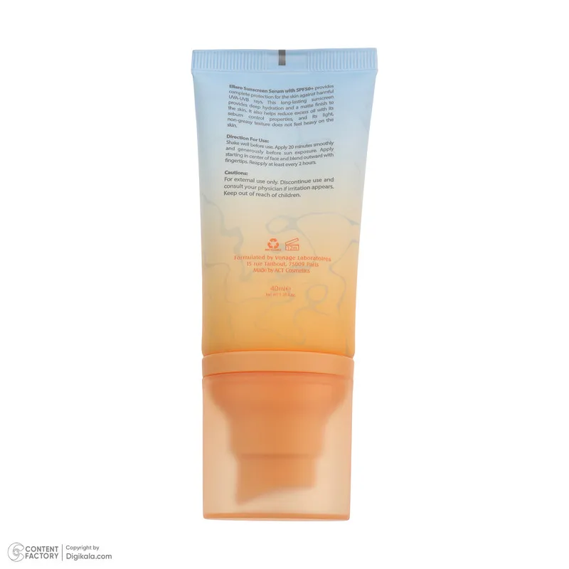 کرم ضد آفتاب بیرنگ صورت الارو SPF 50 مدل Hyaluronic acid محافظ در برابر اشعه UVA و UVB مناسب برای انواع پوست حجم 40 میلیلیتر - تصویر 3
