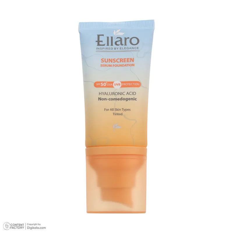 کرم ضد آفتاب رنگی صورت الارو SPF 50 مدل Hyaluronic acid محافظ در برابر اشعه UVA و UVB مناسب برای انواع پوست حجم 40 میلیلیتر - تصویر 3