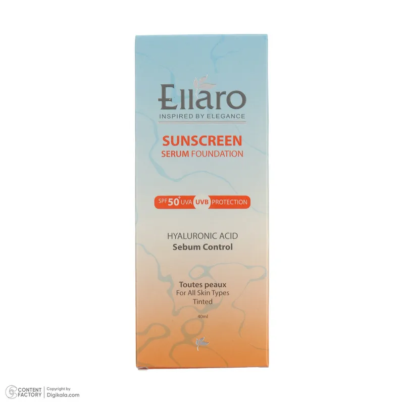 کرم ضد آفتاب رنگی صورت الارو SPF 50 مدل Hyaluronic acid محافظ در برابر اشعه UVA و UVB مناسب برای انواع پوست حجم 40 میلیلیتر - تصویر 6