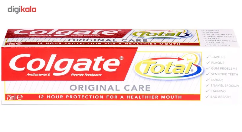 خمیر دندان کلگیت سری Total مدل Original Care حجم 75 میلی لیتر - تصویر 2