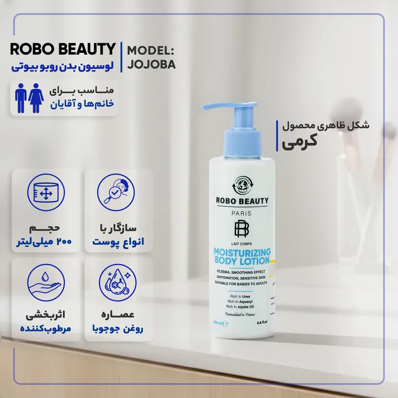 لوسیون بدن روبو بیوتی مدل JOJOBA مناسب برای انواع پوست حجم 200 میلی لیتر - تصویر 5