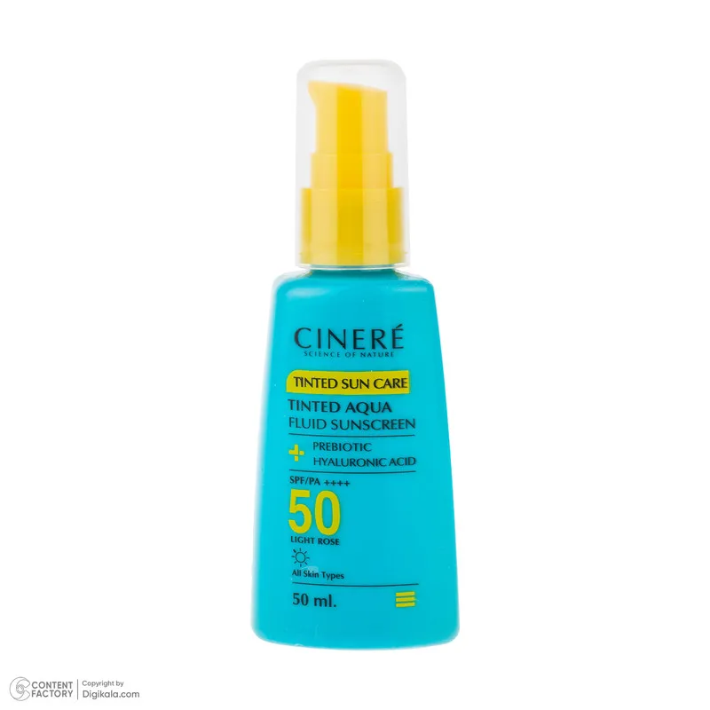 فلوئید ضد آفتاب رنگی لایت رز صورت سینره SPF 50 مدل AQUA ‌محافظ UVA ،UVB و ++++PA مناسب برای انواع پوست حجم 50 میلی‌لیتر - تصویر 3