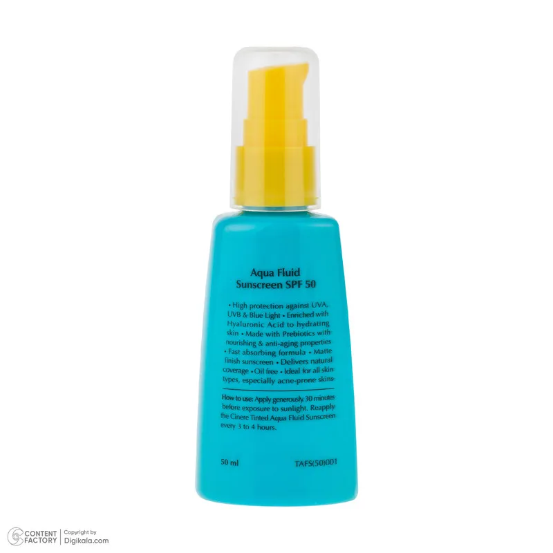 فلوئید ضد آفتاب رنگی لایت رز صورت سینره SPF 50 مدل AQUA ‌محافظ UVA ،UVB و ++++PA مناسب برای انواع پوست حجم 50 میلی‌لیتر - تصویر 4