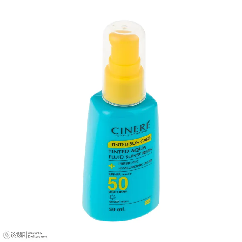 فلوئید ضد آفتاب رنگی لایت رز صورت سینره SPF 50 مدل AQUA ‌محافظ UVA ،UVB و ++++PA مناسب برای انواع پوست حجم 50 میلی‌لیتر - تصویر 5