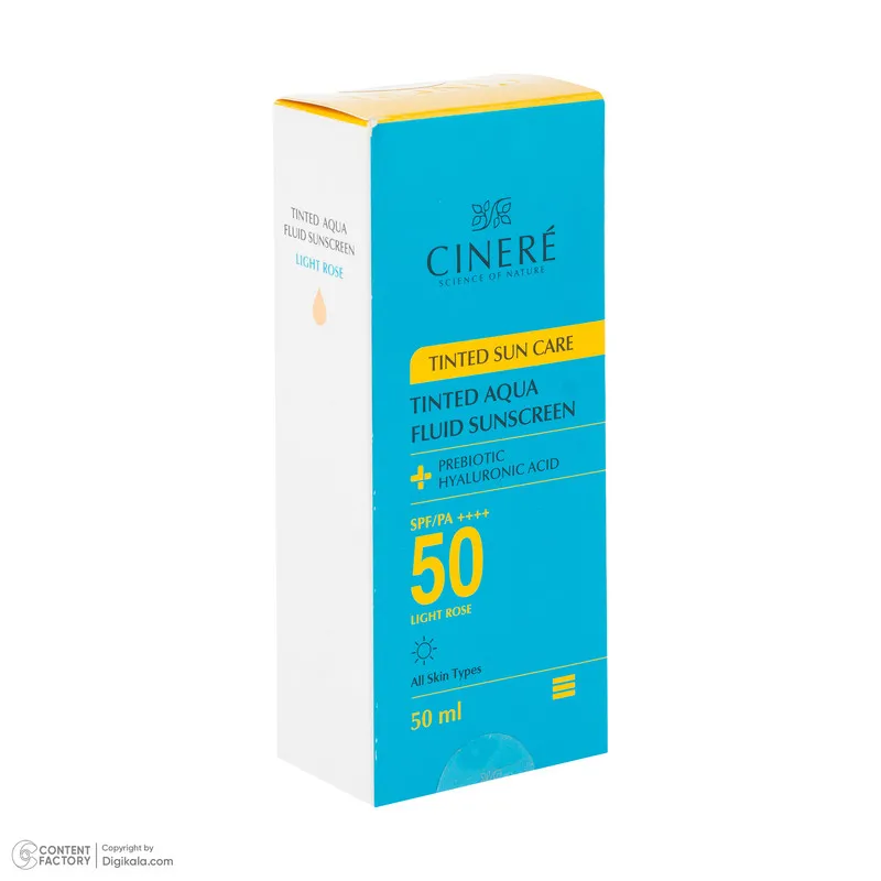 فلوئید ضد آفتاب رنگی لایت رز صورت سینره SPF 50 مدل AQUA ‌محافظ UVA ،UVB و ++++PA مناسب برای انواع پوست حجم 50 میلی‌لیتر - تصویر 6
