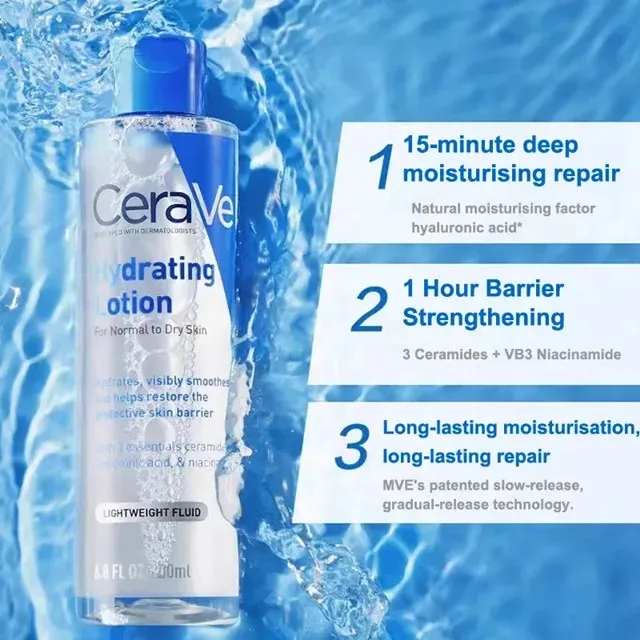 لوسیون پاککننده آرایش صورت سراوی مدل Hydrating مناسب برای انواع پوست حجم 200 میلیلیتر - تصویر 2