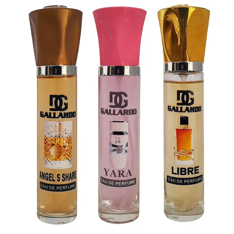 عطر جیبی زنانه گالاردو مدل لیبر و یارا و آنجلز شیر با رایحه گرم حجم 22 میلی‌لیتر بسته 3 عددی
