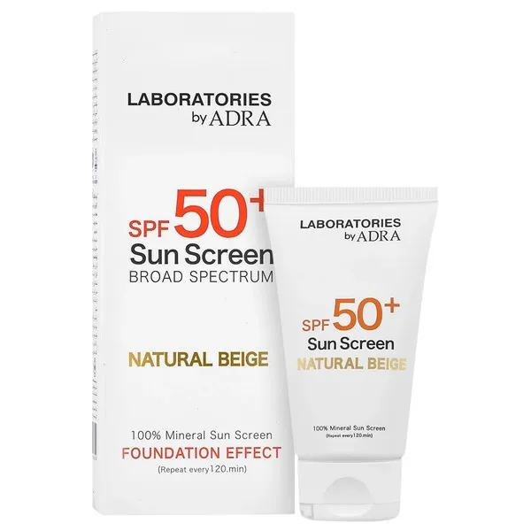 کرم ضد آفتاب رنگی صورت و گردن آدرا SPF 50 مدل Foundation Effect محافظ UVA/UVB مناسب برای انواع پوست حجم 50 میلیلیتر - تصویر 2