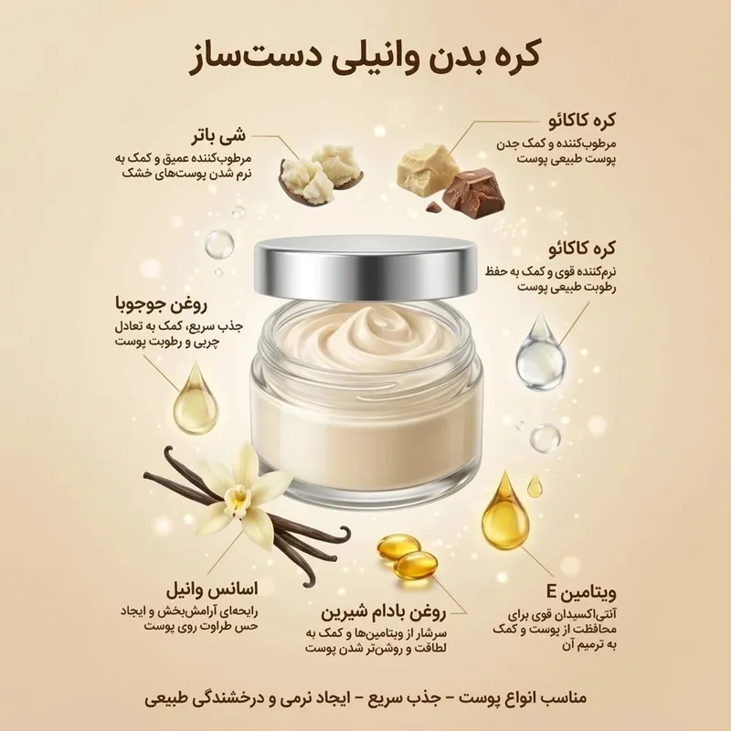 کره بدن گیاهی شی باتر مدل وانیل حجم 120 میلیلیتر - تصویر 3