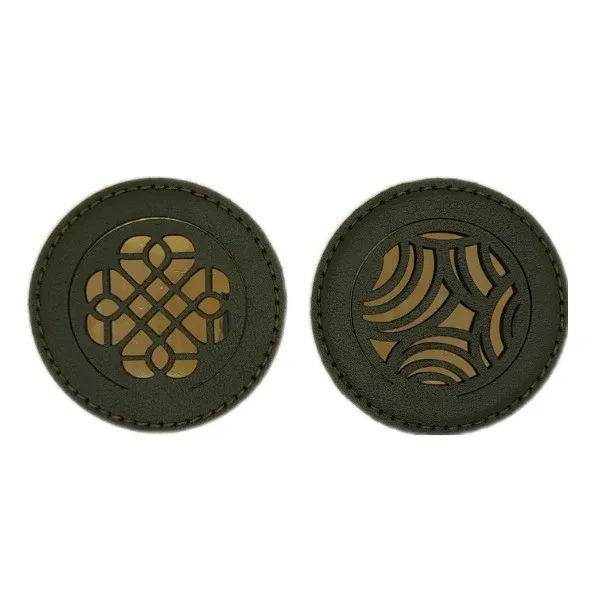 آینه آرایشی جیبی مدل چرم طبیعی کد HL-31125 مجموعه دو عددی