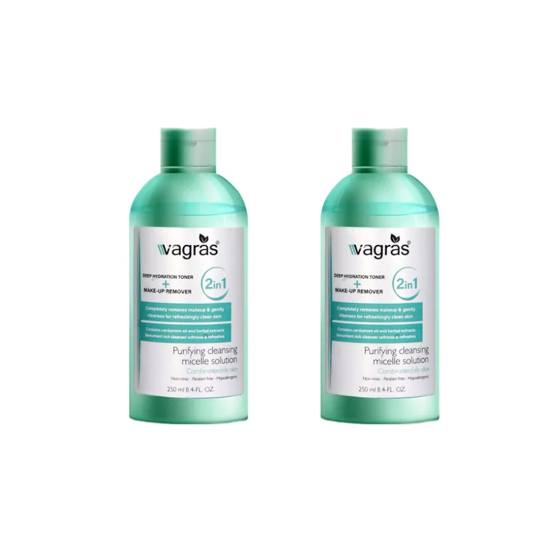 تونر پاککننده صورت واگراس مدل G005 مناسب برای انواع پوست حجم 250میلیلیتر بسته 2 عددی - تصویر 2