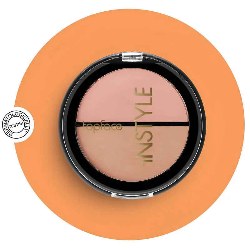پالت رژگونه براق تاپ فیس مدل Instyle Twin شماره 004 - تصویر 3