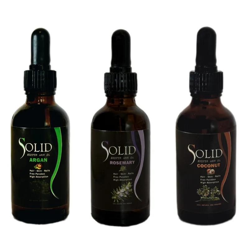 روغن نرمکننده سالید مدل آرگان, رزماری و نارگیل مناسب برای انواع مو حجم 150 میلیلیتر مجموعه 3 عددی