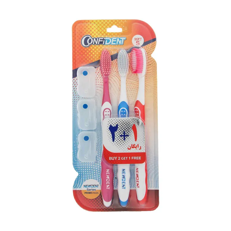 مسواک کانفیدنت سری NewDent مدل Bristles با برس نرم بسته 3 عددی - تصویر 6