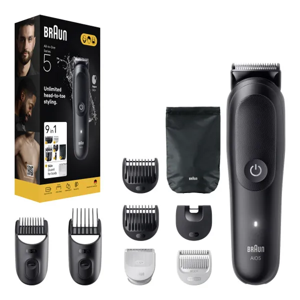 ست ماشین اصلاح موی صورت و بدن شارژی براون مدل AIO5540 - تصویر 2