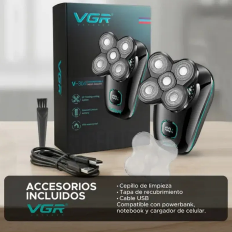 ماشین اصلاح موی سر و صورت شارژی وی جی ار مدل V-304 - تصویر 6