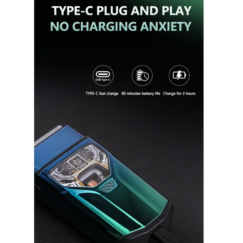 ماشین اصلاح موی صورت شارژی کیمی مدل KM-T400 - تصویر 5