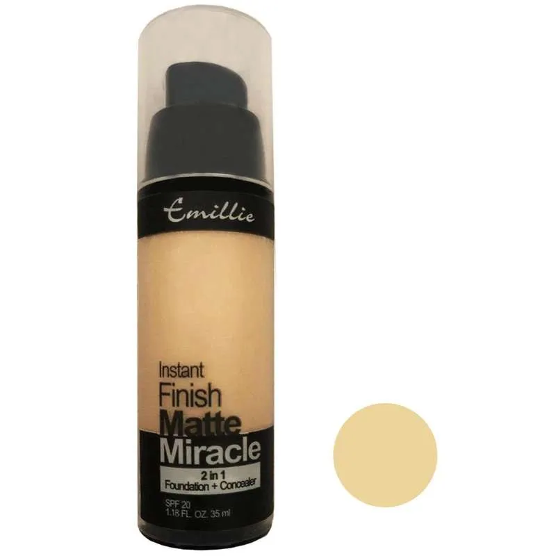 کرم پودر مایع SPF 50 امیلی مدل فینیش مات شماره ۰۱ مناسب انواع پوست حجم ۳۵ میلی لیتر