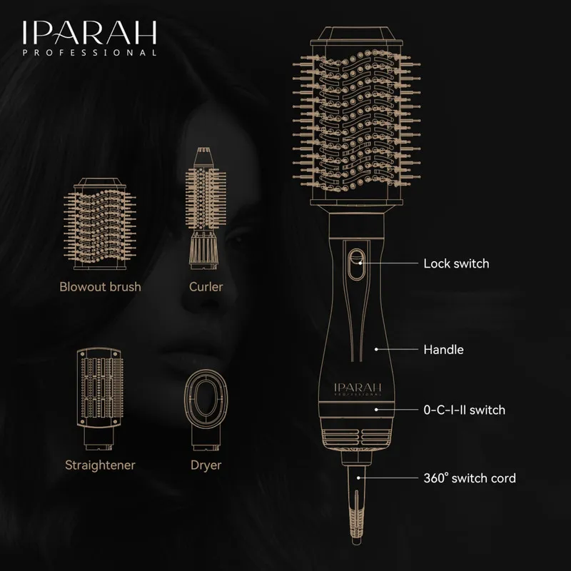 سشوار برسدار حالتدهنده 1000 وات ای پاراه مدل P-266 4in1 - تصویر 3