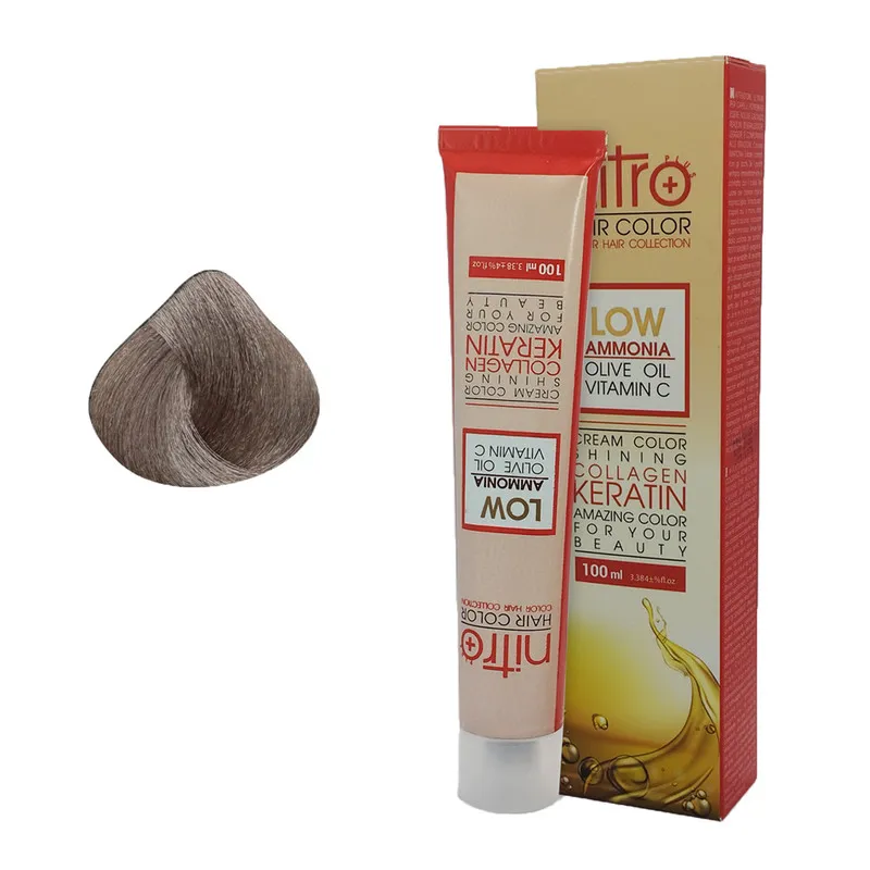 رنگ مو نیترو پلاس شماره 8.1 حجم 100 میلیلیتر رنگ بلوند خاکستری روشن