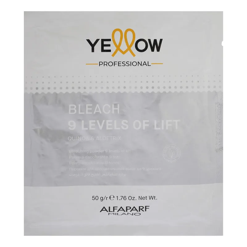 پودر دکلره یلو مدل 9Levels of lift وزن 50 گرم رنگ سفید