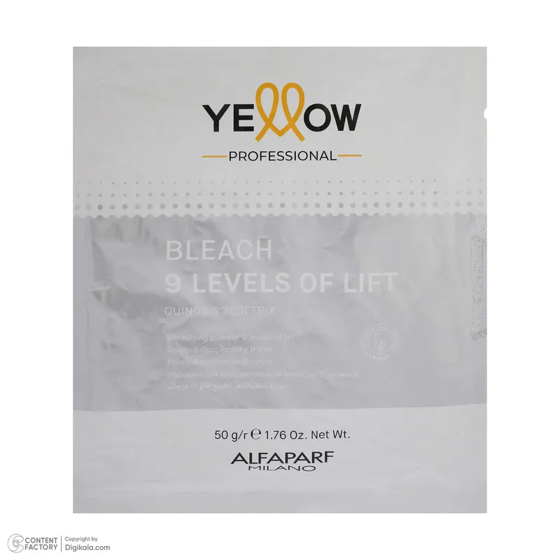 پودر دکلره یلو مدل 9Levels of lift وزن 50 گرم رنگ سفید - تصویر 2