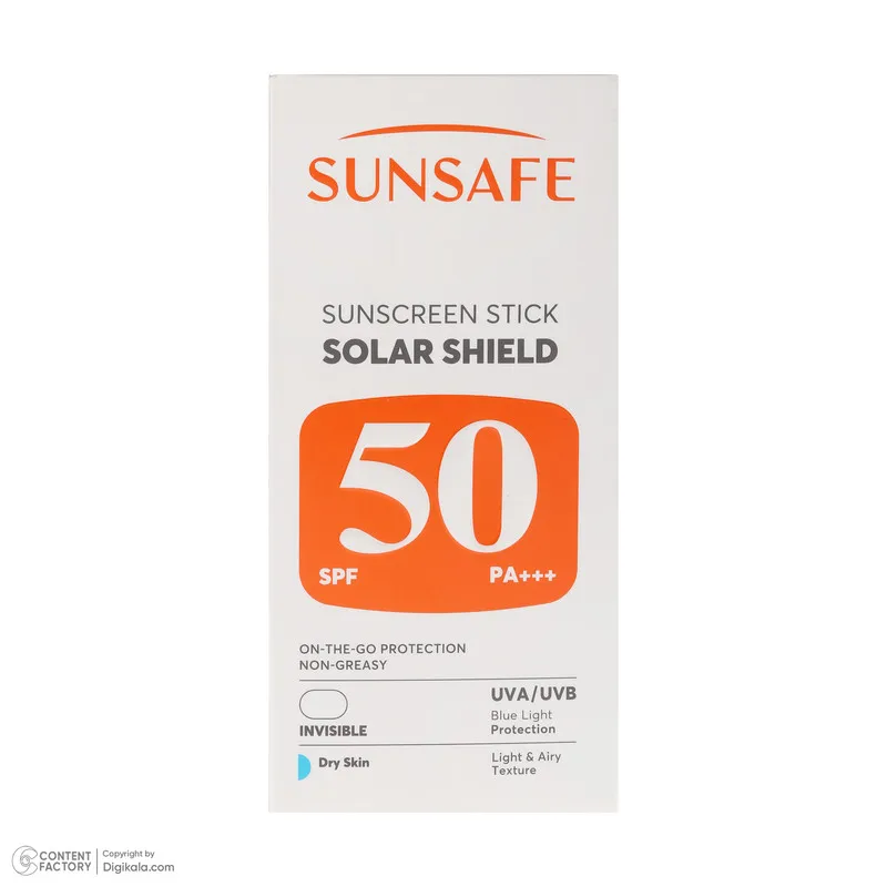 استیک ضد آفتاب بی‌رنگ صورت و بدن سان سیف SPF 50 مدل Solar Shield ‌محافظ در برابر اشعه UVA و UVB مناسب برای پوست خشک حجم 19 میلی‌لیتر - تصویر 6