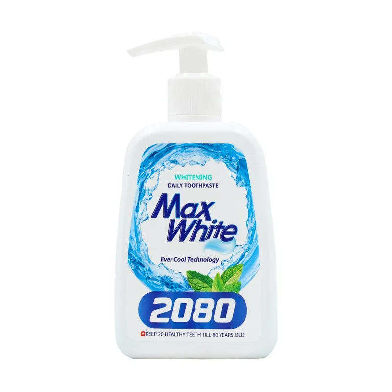 خمیر دندان سفید کننده بیست هشتاد 2080 مدل Max White با طعم نعنا حجم 250 گرم - تصویر 2