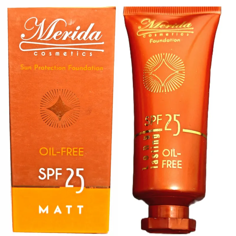 کرم پودر مایع SPF 25 مریدا مدل long lasting شماره 01 مناسب انواع پوست حجم 40 میلی لیتر - تصویر 2