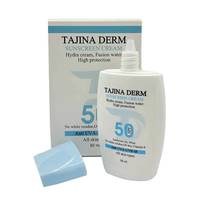 کرم ضد آفتاب بی‌رنگ تاجینادرم SPF 50 مدل All skin مناسب برای انواع پوست محافظ UVA/UVB حجم 50 میلی‌لیتر - تصویر 4