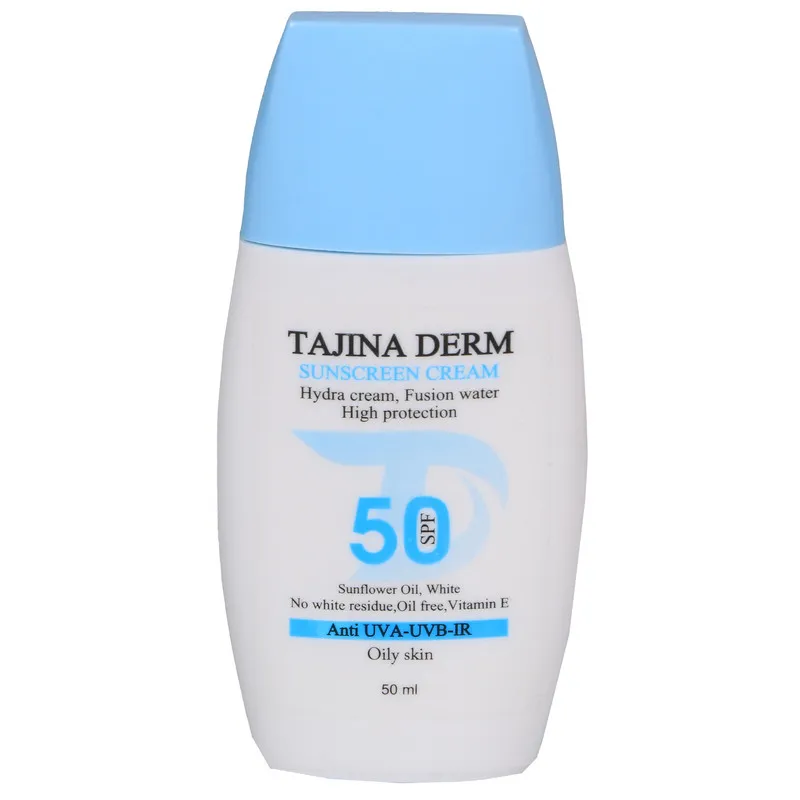 کرم ضد آفتاب بیرنگ تاجینادرم SPF 50 مدل oily محافظ UVA/UVB مناسب برای پوست های چرب حجم 50 میلیلیتر - تصویر 2