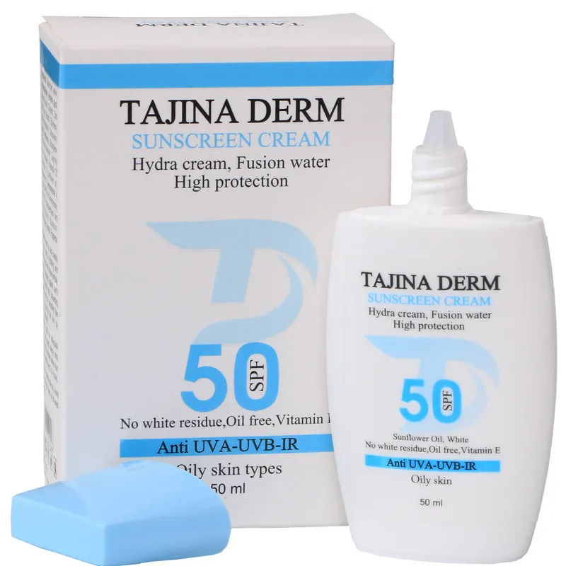 کرم ضد آفتاب بیرنگ تاجینادرم SPF 50 مدل oily محافظ UVA/UVB مناسب برای پوست های چرب حجم 50 میلیلیتر - تصویر 4
