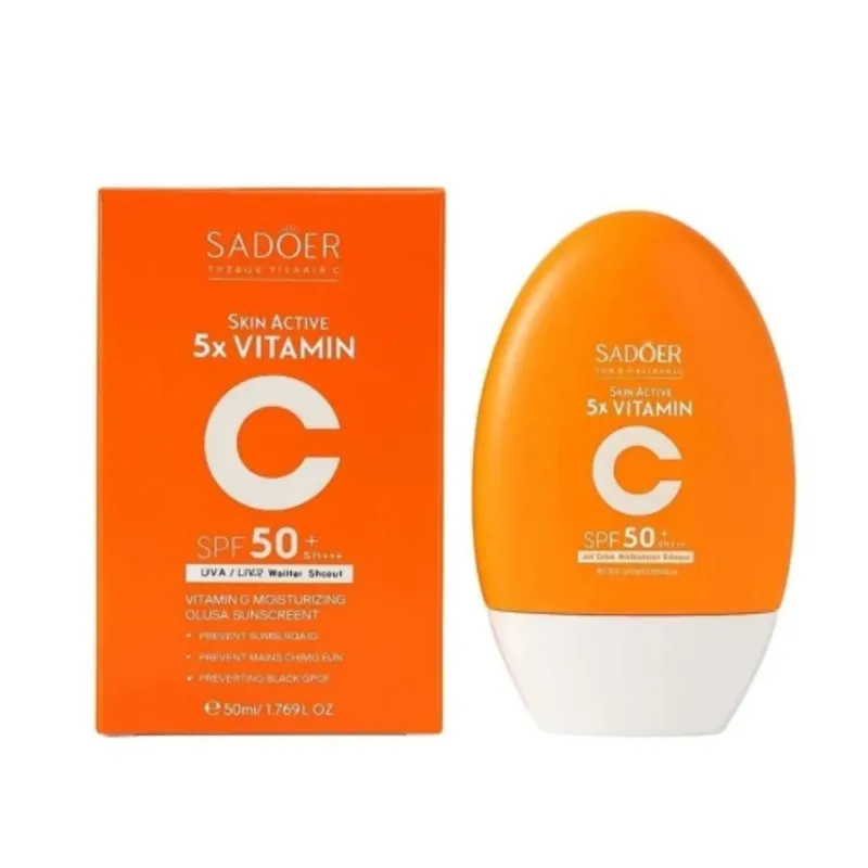 کرم ضد آفتاب بی‌رنگ دست، صورت سادور SPF 50 مدل Vitamin C ×5 ‌، محافظ +++UVA،UVB،PA، مناسب برای انواع پوست حجم ۵۰ میلی‌لیتر - تصویر 4